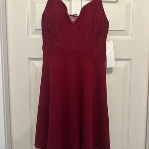 Elegant Burgundy Lace Dress